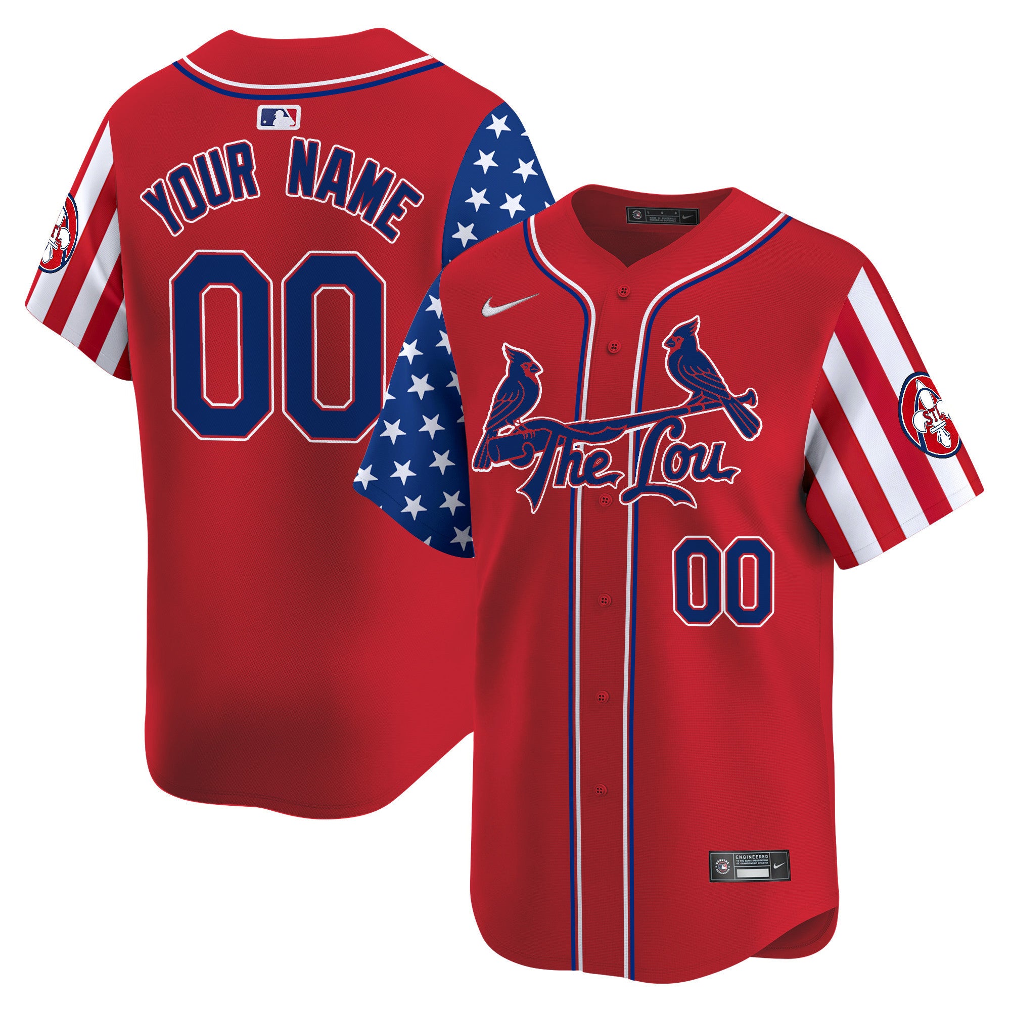St. Louis Cardinals 2024 Independence Day Vapor Premier Limited Custom Jersey - All Stitched - Men, Red