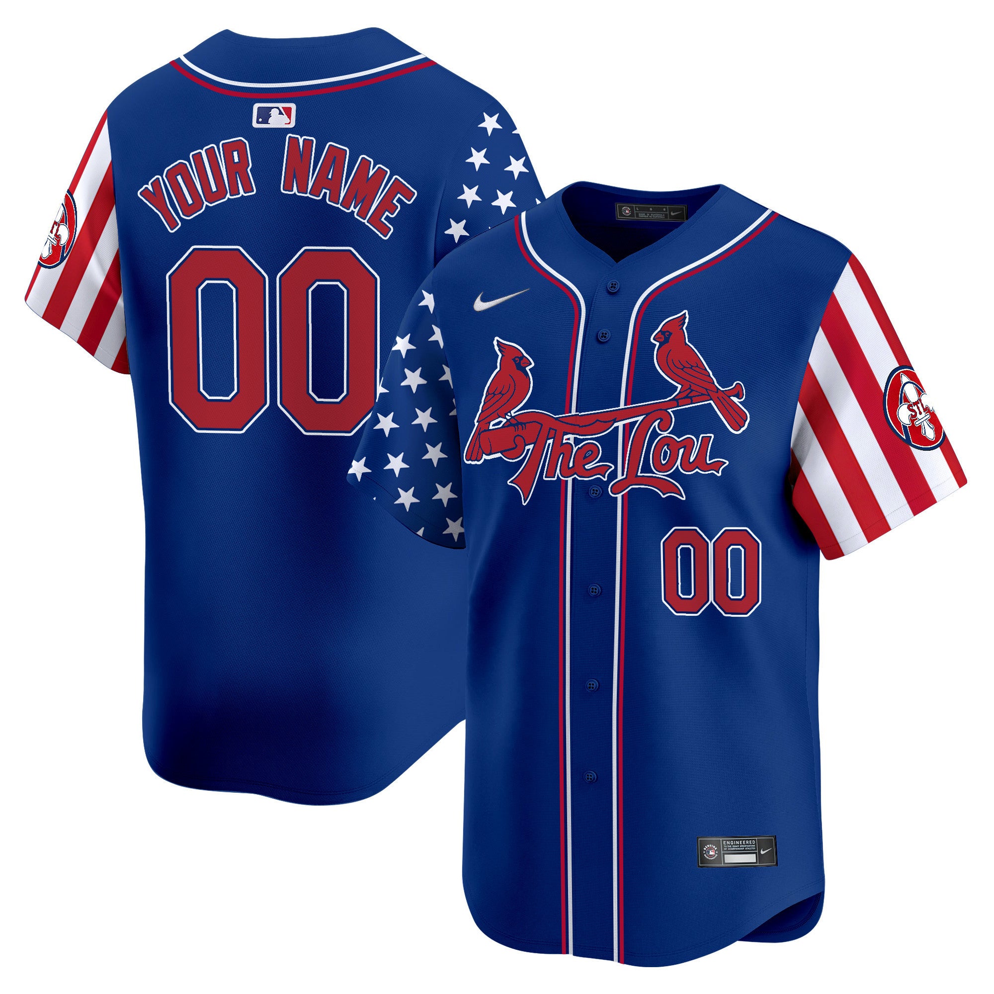 St. Louis Cardinals 2024 Independence Day Vapor Premier Limited Custom Jersey - All Stitched - Men, Royal