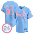 St. Louis Cardinals Bubblegum Pink Vapor Premier Limited Custom Jersey - All Stitched - Men, Light Blue