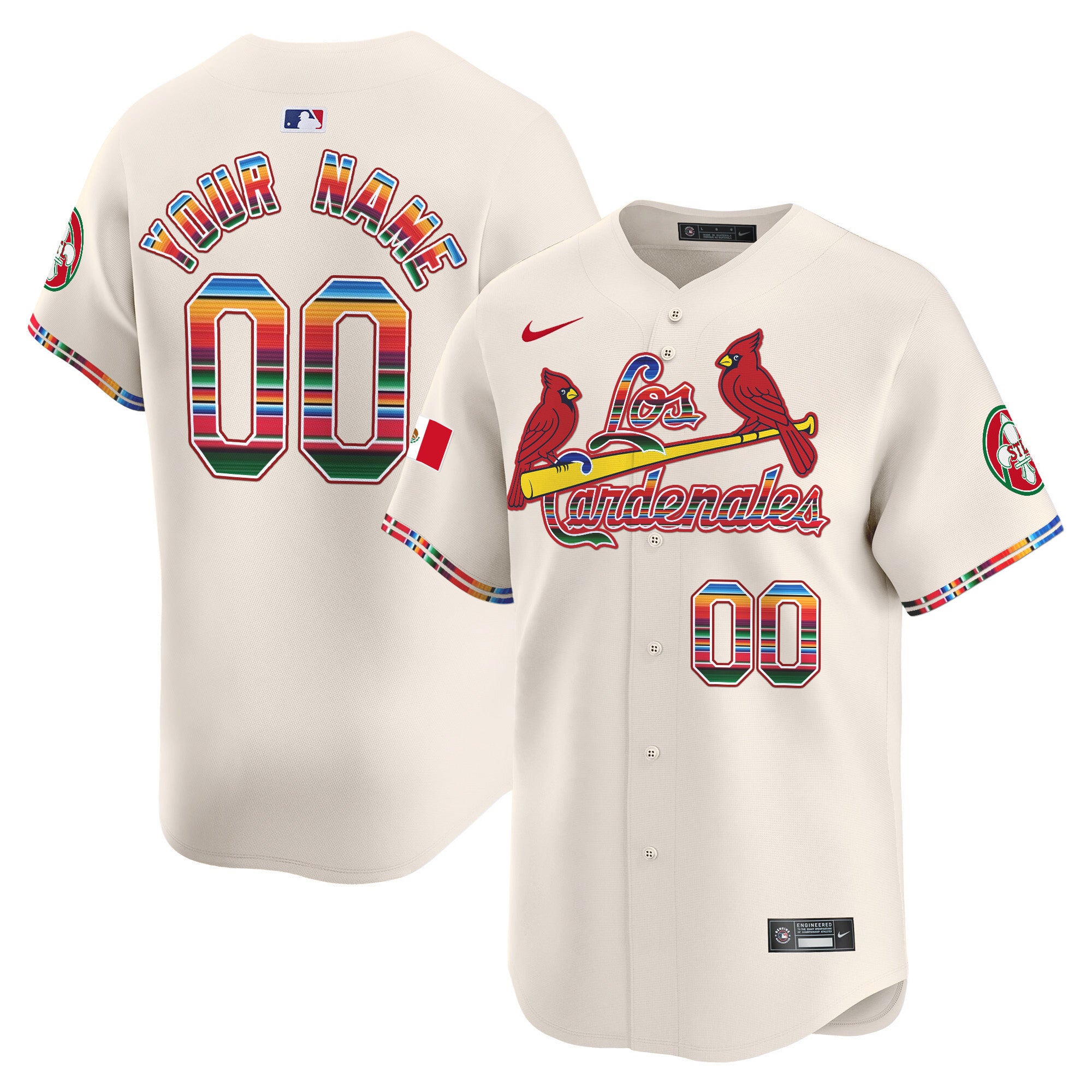St. Louis Cardinals Fiesta Cardenales Vapor Premier Limited Custom Jersey - All Stitched - Men, Cream