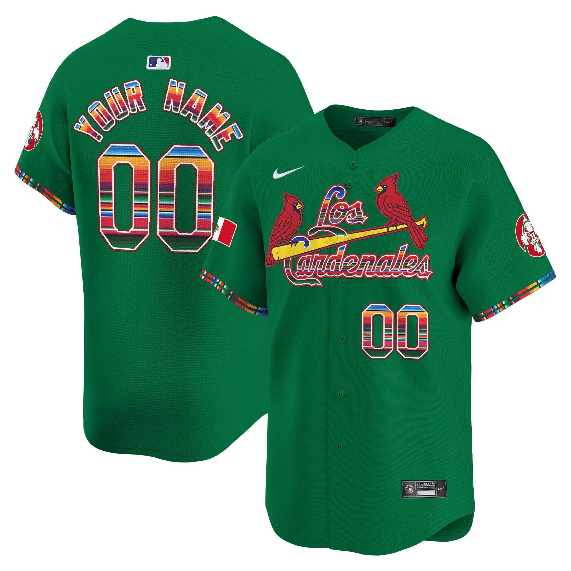 St. Louis Cardinals Fiesta Cardenales Vapor Premier Limited Custom Jersey - All Stitched - Men, Green