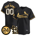 St. Louis Cardinals Memorial Vapor Premier Limited Custom Jersey - All Stitched - Men, Black Gold