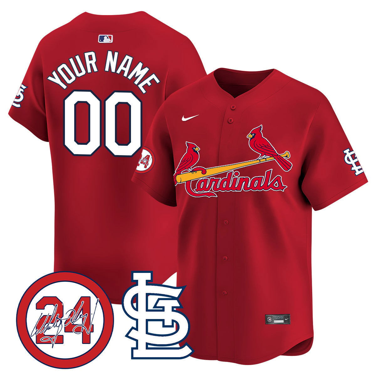 St. Louis Cardinals Memorial Vapor Premier Limited Custom Jersey - All Stitched - Men, Red