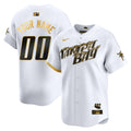Tampa Bay Rays 2024 City Connect Vapor Premier Limited Custom Jersey - Charcoal - All Stitched - Men, White Gold