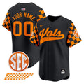 Tennessee Volunteers Checkerboard 2024 Vapor Premier Limited Baseball Custom Jersey - All Stitched - Men, Black