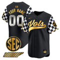 Tennessee Volunteers Checkerboard 2024 Vapor Premier Limited Baseball Custom Jersey - All Stitched - Youth, Black Gold