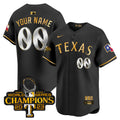 Texas Rangers 2023 World Series Champions City Connect Vapor Premier Limited Custom Jersey - All Stitched - Men, Black Gold