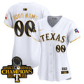 Texas Rangers 2023 World Series Champions City Connect Vapor Premier Limited Custom Jersey - All Stitched - Women, White Gold