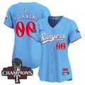 Texas Rangers 2023 World Series Champions City Connect Vapor Premier Limited Custom Jersey - All Stitched - Women, Blue
