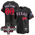 Texas Rangers 2023 World Series Champions City Connect Vapor Premier Limited Custom Jersey - All Stitched - Men, Black