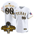 Texas Rangers 2023 World Series Champions City Connect Vapor Premier Limited Custom Jersey - All Stitched - Men, White Gold