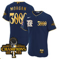 Texas Rangers 2023 World Series Champions Rangers Gold Trim Jersey - All Stitched - Men, Morgan-Dark Navy