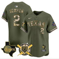 Texas Rangers 2023 World Series Champions Rangers Gold Trim Jersey - All Stitched - Men, Semien-Green
