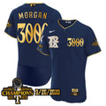 Texas Rangers 2023 World Series Champions Rangers Gold Trim Jersey - All Stitched - Youth, Morgan 9/26/2020-Dark Navy