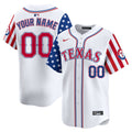 Texas Rangers 2024 Independence Day Vapor Premier Limited Custom Jersey V2 - All Stitched - Men, White