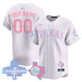 Texas Rangers Bubblegum Pink Vapor Premier Limited Custom Jersey - All Stitched - Men, Pinstripe