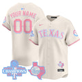 Texas Rangers Bubblegum Pink Vapor Premier Limited Custom Jersey - All Stitched - Men, Cream