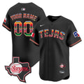 Texas Rangers Mexico Texas Patch Vapor Premier Limited Custom Jersey - All Stitched - Youth, Black