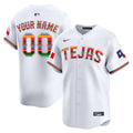Texas Rangers Mexico Vapor Premier Limited Custom Jersey V2 - All Stitched - Men, White