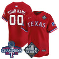 Texas Rangers World Series Champions Vapor Premier Limited Custom Jersey V4 - All Stitched - Men, Red
