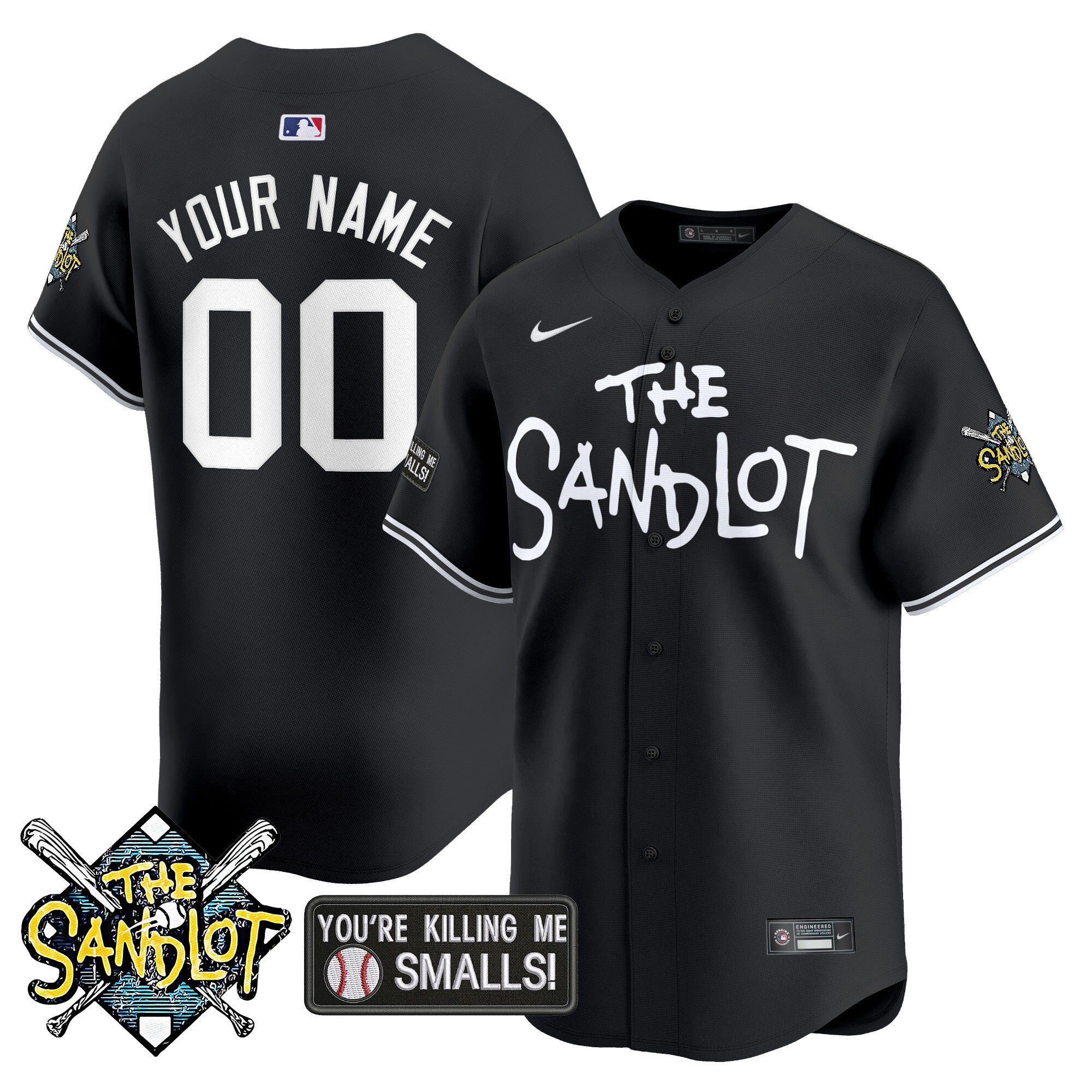 The Sandlot Vapor Premier Limited Custom Jersey - All Stitched - Youth, Black