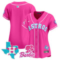 Women's Astros Barbie Patch Vapor Premier Limited Jersey - All Stitched - Pink, Team