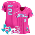Women's Astros Barbie Patch Vapor Premier Limited Jersey - All Stitched - Pink, Travis Scott