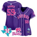 Women's Astros Barbie Patch Vapor Premier Limited Jersey - All Stitched - Purple, Barbie