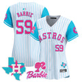 Women's Astros Barbie Patch Vapor Premier Limited Jersey - All Stitched - Pinstripe, Barbie