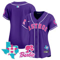 Women's Astros Barbie Patch Vapor Premier Limited Jersey - All Stitched - Purple, Team