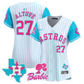 Women's Astros Barbie Patch Vapor Premier Limited Jersey - All Stitched - Pinstripe, José Altuve