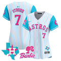Women's Astros Barbie Patch Vapor Premier Limited Jersey - All Stitched - Pinstripe, CJ Stroud