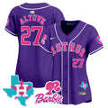 Women's Astros Barbie Patch Vapor Premier Limited Jersey - All Stitched - Purple, José Altuve