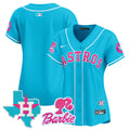 Women's Astros Barbie Patch Vapor Premier Limited Jersey - All Stitched - Light Blue, Team