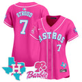 Women's Astros Barbie Patch Vapor Premier Limited Jersey - All Stitched - Pink, CJ Stroud