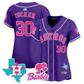 Women's Astros Barbie Patch Vapor Premier Limited Jersey - All Stitched - Purple, Kyle Tucker