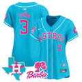 Women's Astros Barbie Patch Vapor Premier Limited Jersey - All Stitched - Light Blue, Jeremy Pena