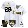 Women's Atlanta Braves 2024 Spring Training & Georgia Patch Vapor Premier Limited Jersey - All Stitched - White Gold, Matt Olson