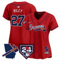 Women's Atlanta Braves 2024 Spring Training & Georgia Patch Vapor Premier Limited Jersey - All Stitched - Red, Austin Riley