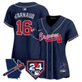 Women's Atlanta Braves 2024 Spring Training & Georgia Patch Vapor Premier Limited Jersey - All Stitched - Navy, Travis D'Arnaud