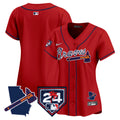 Women's Atlanta Braves 2024 Spring Training & Georgia Patch Vapor Premier Limited Jersey - All Stitched - Red, Team