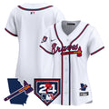 Women's Atlanta Braves 2024 Spring Training & Georgia Patch Vapor Premier Limited Jersey - All Stitched - White, Team