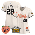 Women's Atlanta Braves Atliens & Peach Vapor Premier Limited Jersey - All Stitched - Cream, Matt Olson