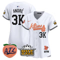 Women's Atlanta Braves Atliens & Peach Vapor Premier Limited Jersey - All Stitched - White, André