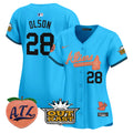 Women's Atlanta Braves Atliens & Peach Vapor Premier Limited Jersey - All Stitched - Light Blue, Matt Olson