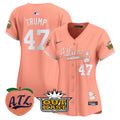 Women's Atlanta Braves Atliens & Peach Vapor Premier Limited Jersey - All Stitched - Peach, Donald Trump