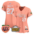 Women's Atlanta Braves Atliens & Peach Vapor Premier Limited Jersey - All Stitched - Peach, Austin Riley