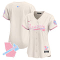 Women's Atlanta Braves Bubblegum Pink Vapor Premier Limited Jersey - All Stitched - Cream, Team