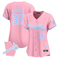 Women's Atlanta Braves Bubblegum Pink Vapor Premier Limited Jersey - All Stitched - Pink, André