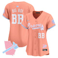 Women's Atlanta Braves Bubblegum Pink Vapor Premier Limited Jersey - All Stitched - Peach, Big Boi